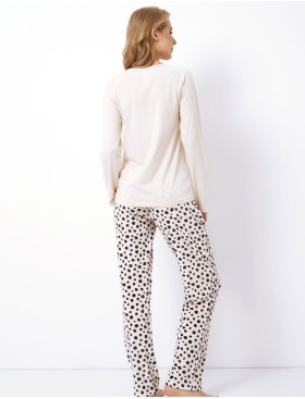 Пижамный комплект Aruelle GINGER, Цвет: бежевый/черный, Размеры: S, изображение 3