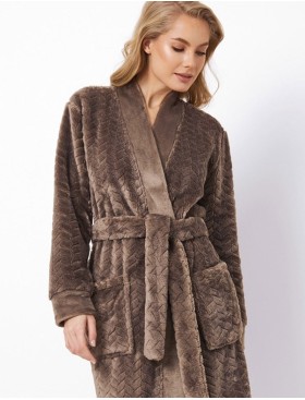 Теплый женский халат Aruelle MABLE BROWN, Цвет: коричневый, Размеры: S