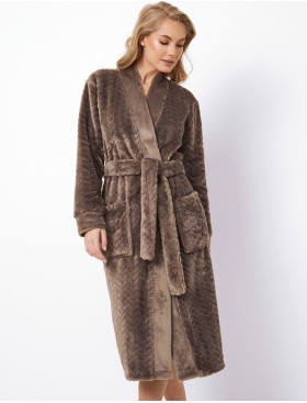 Теплый женский халат Aruelle MABLE BROWN, Цвет: коричневый, Размеры: S, изображение 2