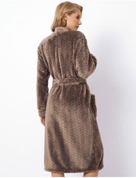 Теплый женский халат Aruelle MABLE BROWN, Цвет: коричневый, Размеры: S, изображение 3