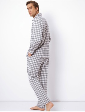 Фланелевая мужская пижама Aruelle SAMUEL, Цвет: серый/белый, Размеры: M, изображение 3