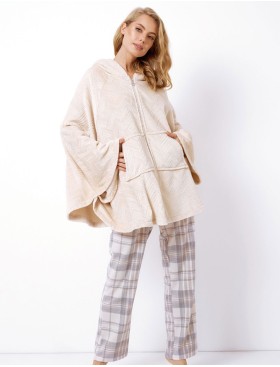 Женское пончо с капюшоном Aruelle ZAHRA SWEATER, Цвет: бежевый, Размеры: S, изображение 2