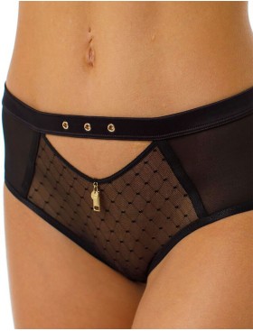 Трусы слипы Coquette Revue METALLIQUE 61122, Цвет: черный, Размеры: XS