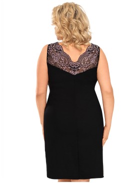 Ночная сорочка с кружевным верхом Donna LARISA PLUS nightdress, Цвет: черный, Размеры: 3XL, изображение 2