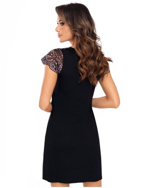 Ночная сорочка с короткими рукавами Donna LARISA nightdress, Цвет: черный, Размеры: S, изображение 2