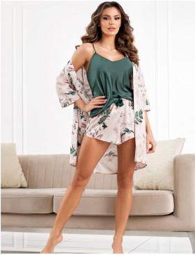 Короткий халат с запахом Donna NELLY dressing gown, Цвет: розовый, Размеры: L, изображение 3