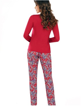 Женская пижама из вискозы Donna RITA long pyjamas, Цвет: бордовый, Размеры: S, изображение 3