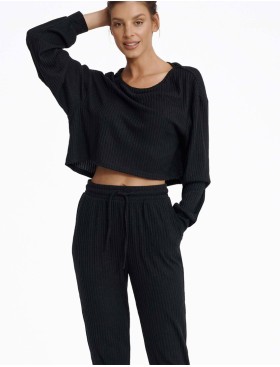 Комплект женский в рубчик Esotiq CLYTIA 40253 черный, Цвет: черный, Размеры: M