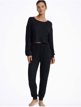 Комплект женский в рубчик Esotiq CLYTIA 40253 черный, Цвет: черный, Размеры: M, изображение 3