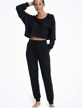 Комплект женский в рубчик Esotiq CLYTIA 40253 черный, Цвет: черный, Размеры: M, изображение 4