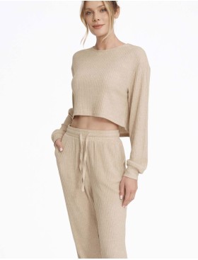 Комплект женский в рубчик Esotiq CLYTIA 40253 бежевый, Цвет: бежевый, Размеры: L