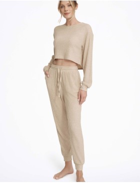 Комплект женский в рубчик Esotiq CLYTIA 40253 бежевый, Цвет: бежевый, Размеры: L, изображение 3