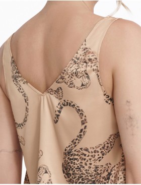 Атласная пижама майка с шортами Esotiq LOVABLE 40443, Цвет: бежевый, Размеры: XL, изображение 3