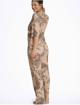 Пижама со штанами из вискозы Esotiq LOVABLE 40626, Цвет: бежевый, Размеры: M, изображение 2