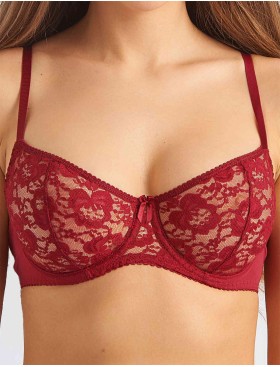 Кружевной мягкий бюстгальтер балконет Lina A 3069 румба, Цвет: румба, Размеры: 75D