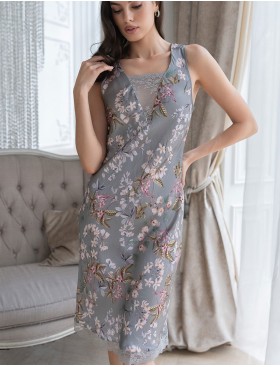 Шелковая сорочка с принтом Mia-Amore AMELY 5044 серый, Цвет: серый, Размеры: L, изображение 3