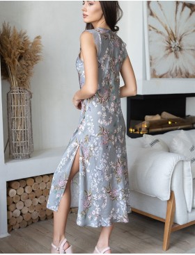 Длинная сорочка шелк с вискозой Mia-Amore AMELY 5048 серый, Цвет: серый, Размеры: XL, изображение 2