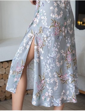 Длинная сорочка шелк с вискозой Mia-Amore AMELY 5048 серый, Цвет: серый, Размеры: XL, изображение 5