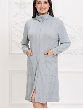 Халат на молнии Mia-Amore JESSIE 5077, Цвет: серый, Размеры: 4XL/5XL