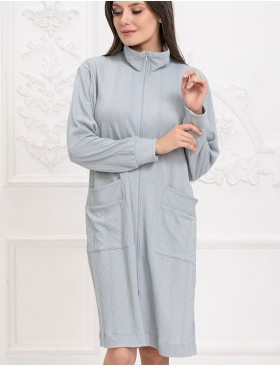 Халат на молнии Mia-Amore JESSIE 5077, Цвет: серый, Размеры: 4XL/5XL, изображение 3