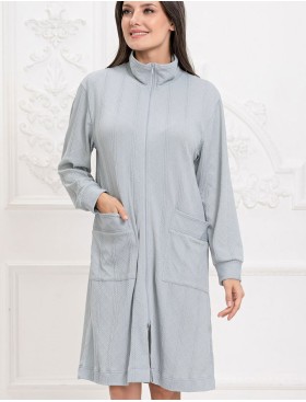 Халат на молнии Mia-Amore JESSIE 5077, Цвет: серый, Размеры: 4XL/5XL, изображение 5