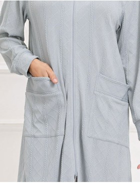 Халат на молнии Mia-Amore JESSIE 5077, Цвет: серый, Размеры: 4XL/5XL, изображение 4