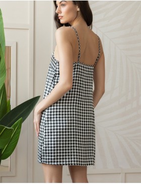 Короткая шелковая сорочка Mia-Amore JULIANNA 3970, Цвет: черно-белый, Размеры: XS, изображение 2