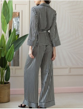 Шелковый пижамный костюм Mia-Amore JULIANNA 3976, Цвет: черно-белый, Размеры: L, изображение 2