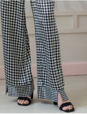 Шелковый пижамный костюм Mia-Amore JULIANNA 3976, Цвет: черно-белый, Размеры: L, изображение 5