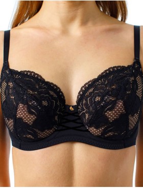 Бюстгальтер мягкий кружевной Coquette Revue MIRACLE 81127-18, Цвет: черный, Размеры: 90B