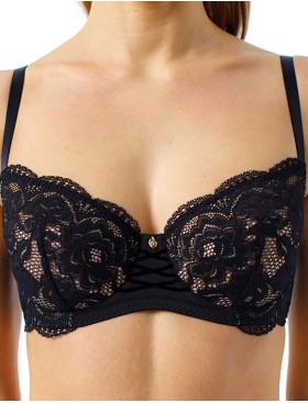 Бюстгальтер полумягкий кружевной Coquette Revue MIRACLE 85127-18, Цвет: черный, Размеры: 90C