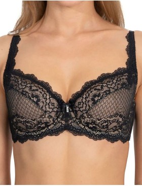 Бюстгальтер кружевной балконет Coquette Revue PANDORA 89121-18, Цвет: черный, Размеры: 90B