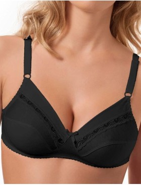 Хлопковый бюстгальтер без косточек Sielei CLASSICI FALCK 90 nero, Цвет: nero (черный), Размеры: 75B