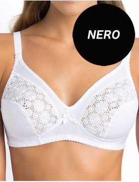 Хлопковый бюстгальтер без косточек Sielei CLASSICI FALCK 93 nero, Цвет: nero (черный), Размеры: 85B