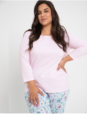 Хлопковая пижама с брюками Taro AMORA 3008-01, Цвет: розовый, Размеры: 2XL