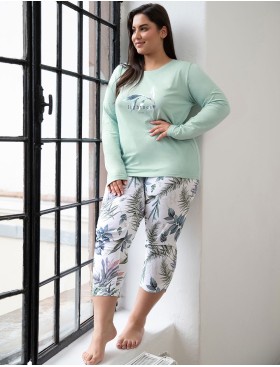 Пижама из хлопка Taro ARIANA 3016-01, Цвет: зеленый, Размеры: 2XL, изображение 3