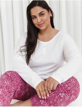 Хлопковая женская пижама Taro ESTELLA 3005-01, Цвет: кремовый, Размеры: 2XL