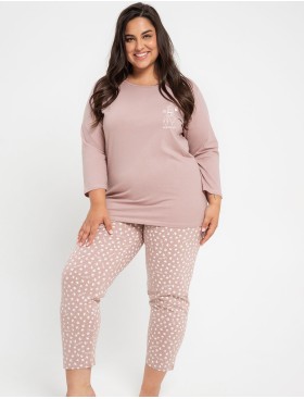 Пижама с брюками из хлопка Taro GABRIELLE 3006-01, Цвет: кофе, Размеры: 3XL, изображение 2