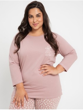 Пижама с брюками из хлопка Taro GABRIELLE 3006-01, Цвет: кофе, Размеры: 3XL, изображение 3