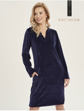 Велюровая домашняя туника Taro LAUREN 3028-01, Цвет: темно-синий, Размеры: S, изображение 2
