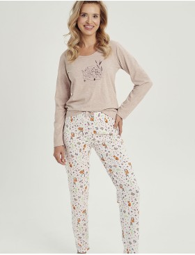 Бежевая женская пижама Taro NELL 3001-01, Цвет: бежевый, Размеры: S, изображение 2