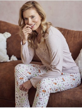 Бежевая женская пижама Taro NELL 3001-01, Цвет: бежевый, Размеры: S, изображение 3