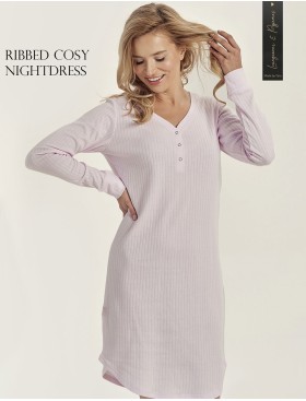 Светло-розовая сорочка в рубчик Taro SISI 3002-02, Цвет: розовый, Размеры: XL