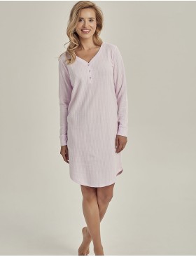 Светло-розовая сорочка в рубчик Taro SISI 3002-02, Цвет: розовый, Размеры: XL, изображение 2