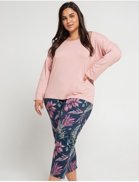 Женская пижама с брюками Taro VIVIAN 3013-01, Цвет: пудровый, Размеры: 2XL, изображение 3