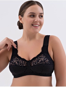 Бюстгальтер из хлопка Valmira 1101/С-1102/C черный в крапинку, Цвет: черный в крапинку, Размеры: 90D, изображение 3