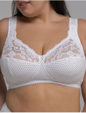 Бюстгальтер из хлопка Valmira 1101/С-1102/C белый в крапинку, Цвет: белый в крапинку, Размеры: 90D