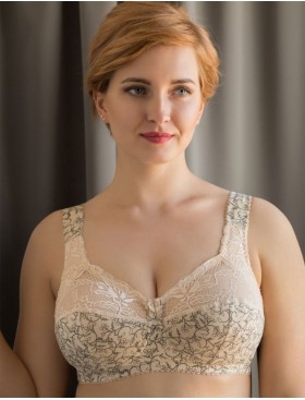 Бюстгальтер из хлопка Valmira 1101/С-1102/C бежевый с черным, Цвет: бежевый с черным, Размеры: 75C, изображение 3