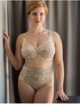 Бюстгальтер из хлопка Valmira 1101/С-1102/C бежевый с черным, Цвет: бежевый с черным, Размеры: 75C, изображение 6