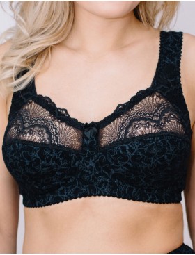 Бюстгальтер из хлопка Valmira 1101/С-1102/C черный с серым, Цвет: черный с серым, Размеры: 100G